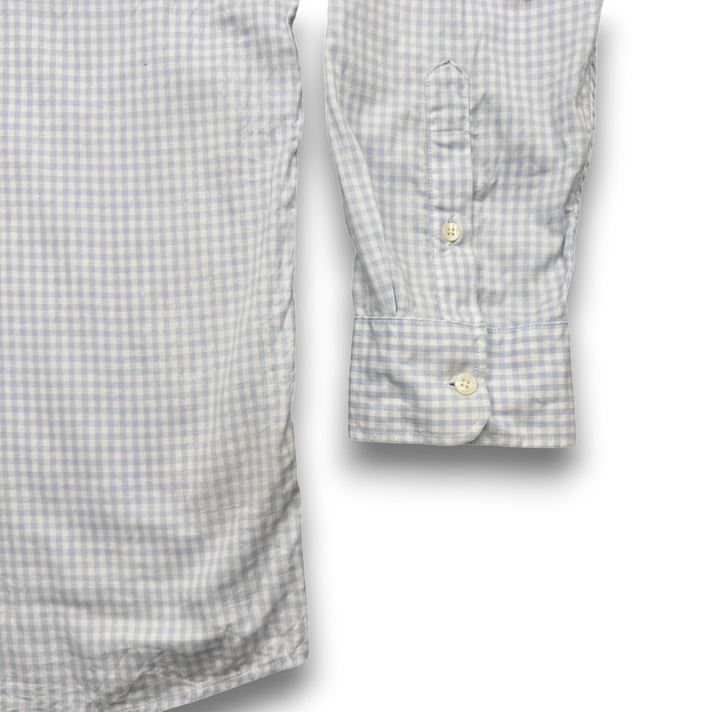 Porter + Ash Shirt Men XL Blue Gingham Checkered Button Down Long Sleeve Stretch - Picture 4 of 9